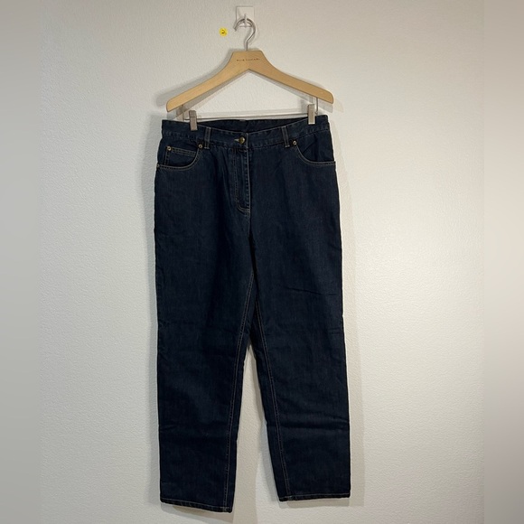 Woolrich Jeans Womens Black Flannel Lined indigo Blue Jeans 14 winter - Picture 1 of 8